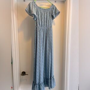 FFever Long Summer Dresses for Women - Off-Shoulder Maxi Dress,